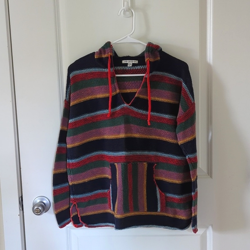 American Eagle Hooded Striped Sweater